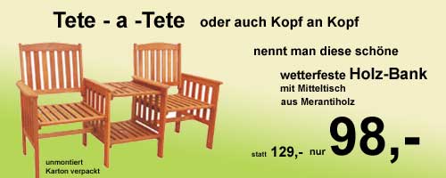 Gartenm&ouml;bel - Holzbank Gro&szlig;mann Duingen